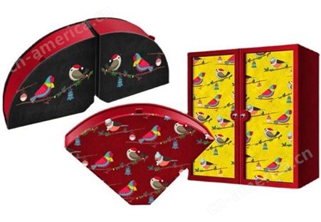 火爆中国风系列自主设计花鸟系列布制礼品盒承接各类包装制作