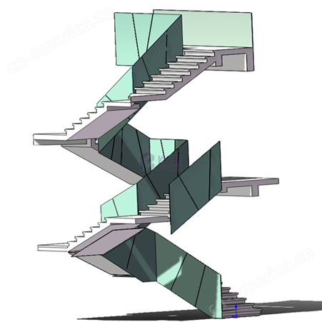 别墅会所酒店钢板楼梯扶手不锈钢板楼梯包板承接装饰工程定制