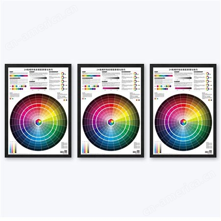24色相环色彩搭配原理与技巧三原色四色CMYK配调色海报服装油漆