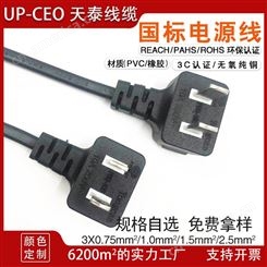 供应两芯弯头10A国标插头线 中国CCC电线电缆 AC电源线