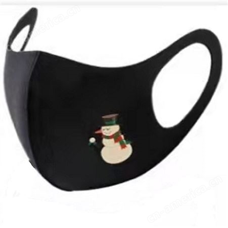 跨境男女成人款防风可水洗涤纶耳挂式圣诞节印花角色扮演口罩