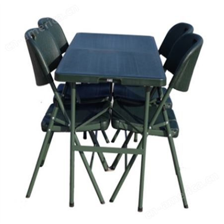 05A折叠餐桌 军绿色折叠作业桌椅