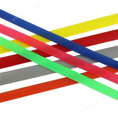 工厂 纯彩色PET伸缩耐磨荧光色炫彩数据线电缆防护网套编织网管