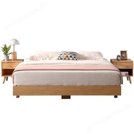 北欧日式榻榻米矮床1.5米实木床公寓酒店工程单双人床架定制