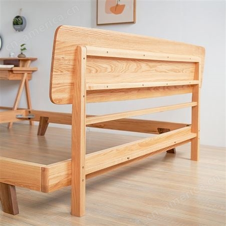 搏德森北欧全实木双人床主卧1.8m床多功能现代简约小户型家具