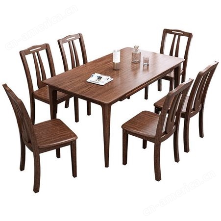 搏德森北欧实木餐桌椅家用小户型现代新中式橡木吃饭桌子长方形