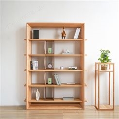 搏德森北欧全实木书架简约家用客厅落地开放书房储物置物架
