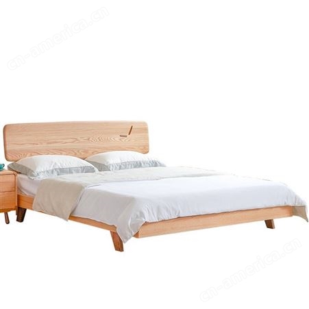 搏德森北欧全实木双人床主卧1.8m床多功能现代简约小户型家具