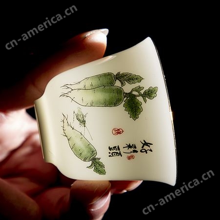 白瓷喝茶单杯主人杯德化羊脂玉功夫小茶杯陶瓷品茗杯家用茶具盖碗