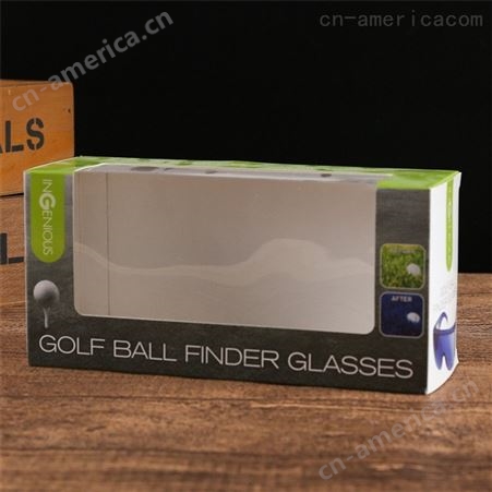 长方形开窗折叠纸盒定制logo 透明塑料pvc盒太阳眼镜包装盒定做