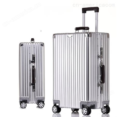 拉杆箱定制 复古全铝镁合金定制logo 拉杆箱韩版万向轮定制 金属皮把手行李箱旅行箱