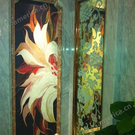 上海玉娇牌 玻璃艺术 彩雕玻璃