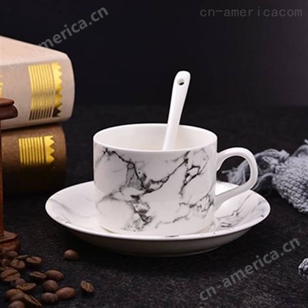 拿铁咖啡杯定制LOGO 陶瓷杯子碟子套装 咖啡馆意式浓缩咖啡杯
